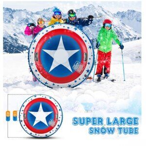 Marvel Avengers Sledding Tube Captain America Print Inflatable Snow 50in Tube